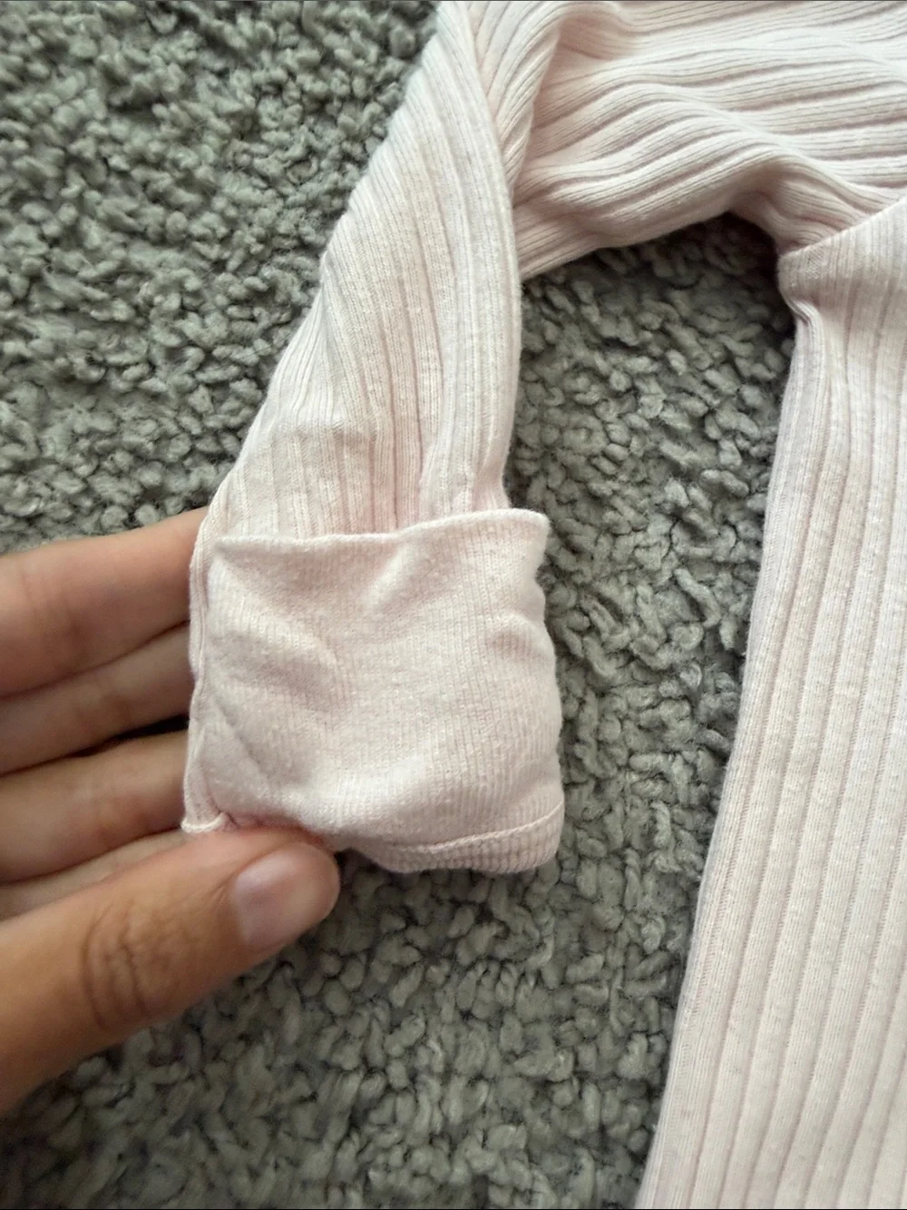 cloud island Soft Light Pink Ribbed Footed One-Piece